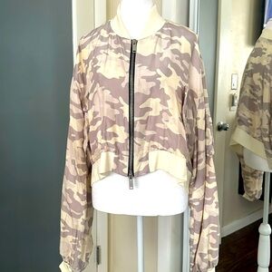 Unravel project silk camo cropped jacket /bomber jacket